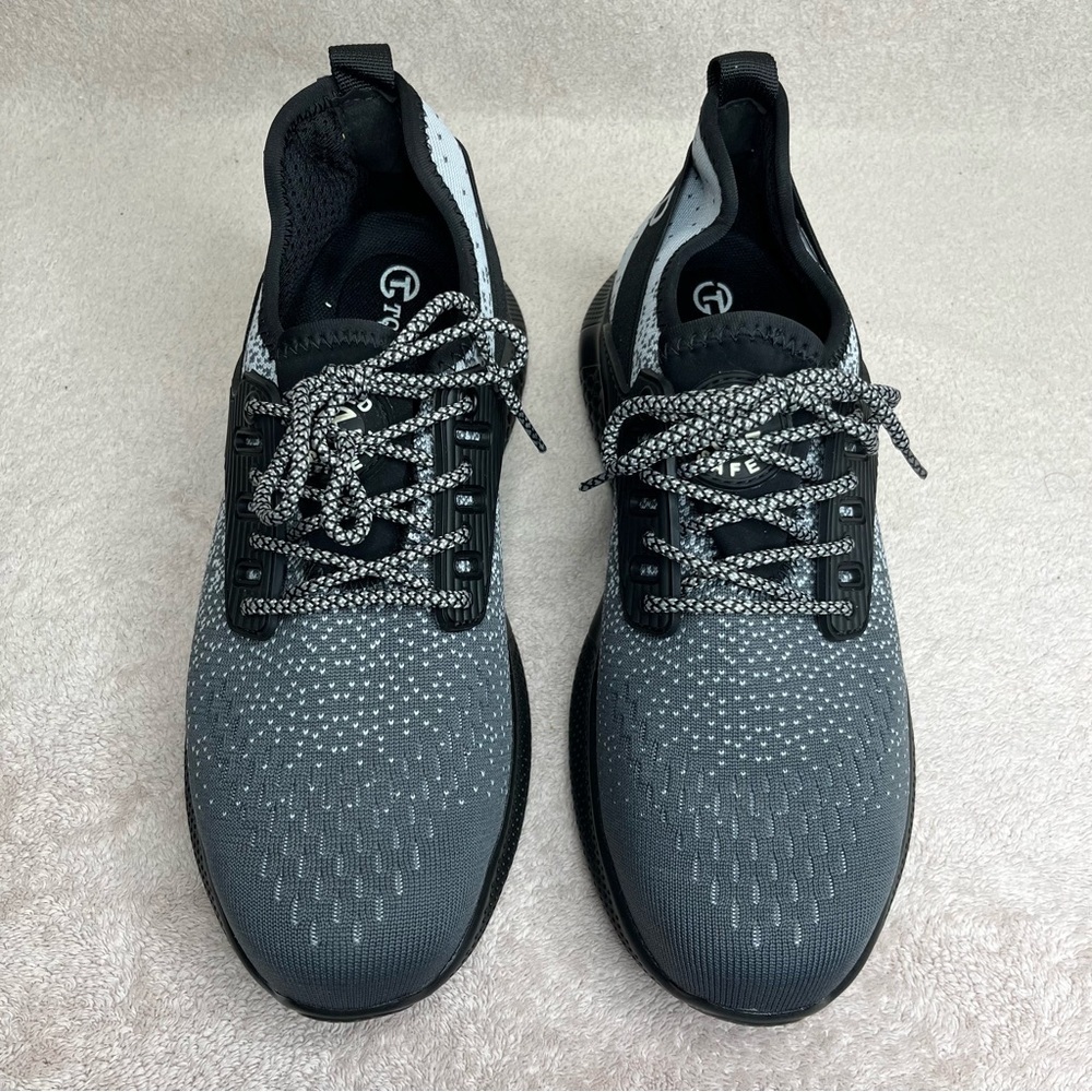 TQ Gold Black/Gray Athletic Sneakers-Mens 9-Sporty-Running-Jogging-Sports-NEW - Picture 4 of 10